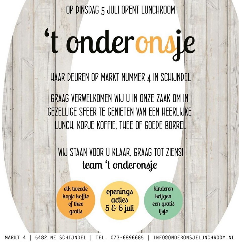 Opening t onderonsje 5 juli 2016 flyer