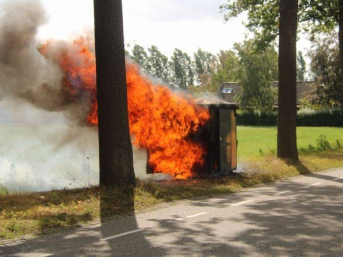 Transformatorstation volledig uitgebrand (video)