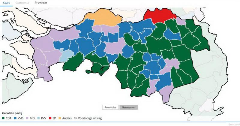 ProvincialeverkiezingenBrabantkaartuitslaggemeenten