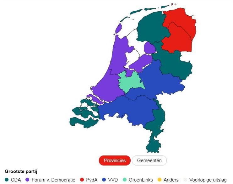 Provincialeverkiezingenkaartuitslagnederland