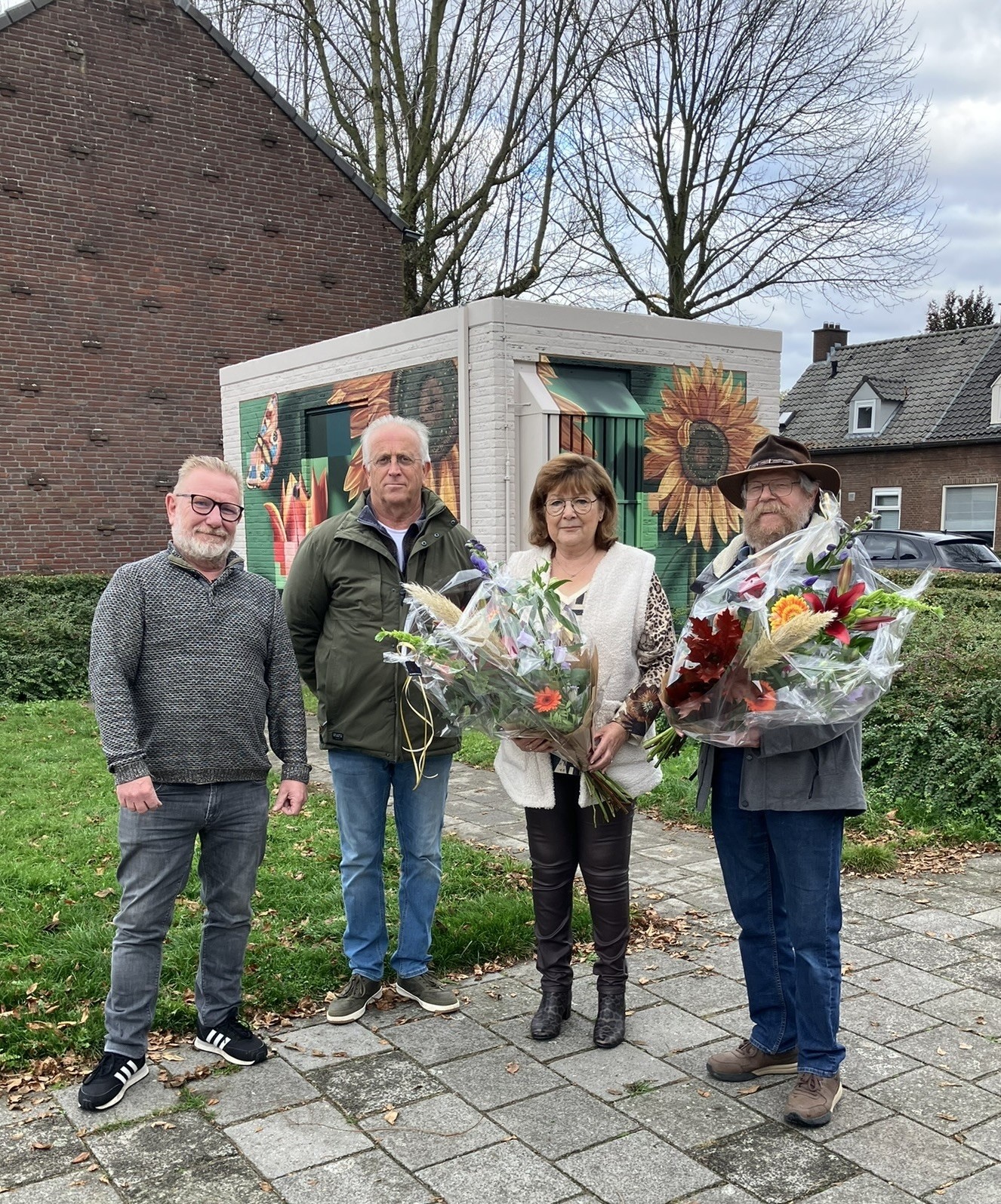 Uitreiking bloemen vol